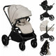 Carucior 3 in 1, Lionelo, Mika Plus, Cadru din aluminiu, Cu landou intarit si salteluta moale, Cu scoica auto testata ADAC, Reversibil, Cu sistem de ventilatie 3D, Cu accesorii, Pana la 22 kg, EN1888-1 EN1888-2 EN1466 ECE R129, Bej