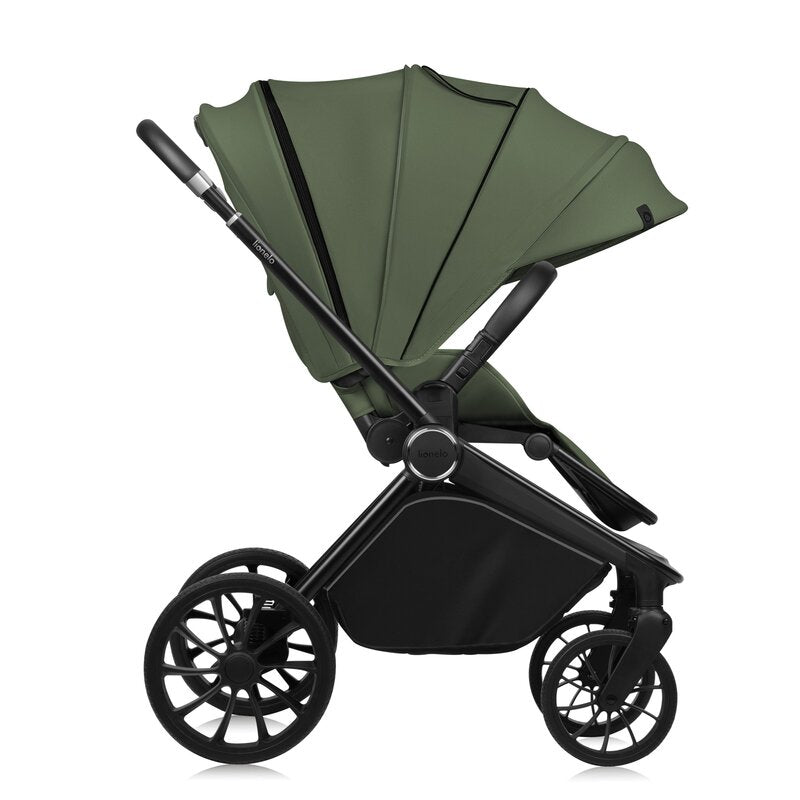 Carucior 3 in 1, Lionelo, Mika Plus, Cadru din aluminiu, Cu landou intarit si salteluta moale, Cu scoica auto testata ADAC, Reversibil, Cu sistem de ventilatie 3D, Cu accesorii, Pana la 22 kg, EN1888-1 EN1888-2 EN1466 ECE R129, Verde
