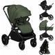 Carucior 3 in 1, Lionelo, Mika Plus, Cadru din aluminiu, Cu landou intarit si salteluta moale, Cu scoica auto testata ADAC, Reversibil, Cu sistem de ventilatie 3D, Cu accesorii, Pana la 22 kg, EN1888-1 EN1888-2 EN1466 ECE R129, Verde