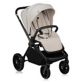 Carucior 3 in 1, Lionelo, Mika Plus, Cadru din aluminiu, Cu landou intarit si salteluta moale, Cu scoica auto testata ADAC, Reversibil, Cu sistem de ventilatie 3D, Cu accesorii, Pana la 22 kg, EN1888-1 EN1888-2 EN1466 ECE R129, Bej