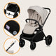 Carucior 3 in 1, Lionelo, Mika Plus, Cadru din aluminiu, Cu landou intarit si salteluta moale, Cu scoica auto testata ADAC, Reversibil, Cu sistem de ventilatie 3D, Cu accesorii, Pana la 22 kg, EN1888-1 EN1888-2 EN1466 ECE R129, Bej