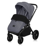 Carucior 3 in 1, Lionelo, Mika Plus, Cadru din aluminiu, Cu landou intarit si salteluta moale, Cu scoica auto testata ADAC, Reversibil, Cu sistem de ventilatie 3D, Cu accesorii, Pana la 22 kg, EN1888-1 EN1888-2 EN1466 ECE R129, Gri