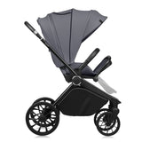 Carucior 3 in 1, Lionelo, Mika Plus, Cadru din aluminiu, Cu landou intarit si salteluta moale, Cu scoica auto testata ADAC, Reversibil, Cu sistem de ventilatie 3D, Cu accesorii, Pana la 22 kg, EN1888-1 EN1888-2 EN1466 ECE R129, Gri