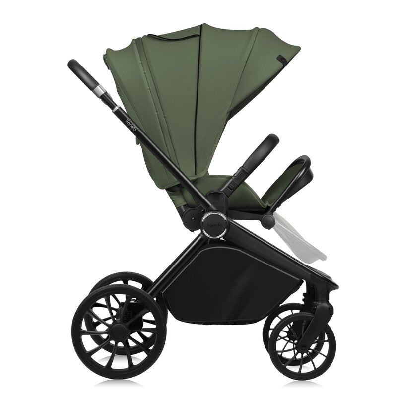Carucior 3 in 1, Lionelo, Mika Plus, Cadru din aluminiu, Cu landou intarit si salteluta moale, Cu scoica auto testata ADAC, Reversibil, Cu sistem de ventilatie 3D, Cu accesorii, Pana la 22 kg, EN1888-1 EN1888-2 EN1466 ECE R129, Verde