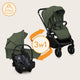 Carucior 3 in 1, Lionelo, Mika Plus, Cadru din aluminiu, Cu landou intarit si salteluta moale, Cu scoica auto testata ADAC, Reversibil, Cu sistem de ventilatie 3D, Cu accesorii, Pana la 22 kg, EN1888-1 EN1888-2 EN1466 ECE R129, Verde