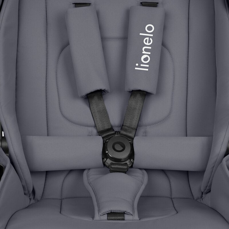 Carucior 3 in 1, Lionelo, Mika Plus, Cadru din aluminiu, Cu landou intarit si salteluta moale, Cu scoica auto testata ADAC, Reversibil, Cu sistem de ventilatie 3D, Cu accesorii, Pana la 22 kg, EN1888-1 EN1888-2 EN1466 ECE R129, Gri