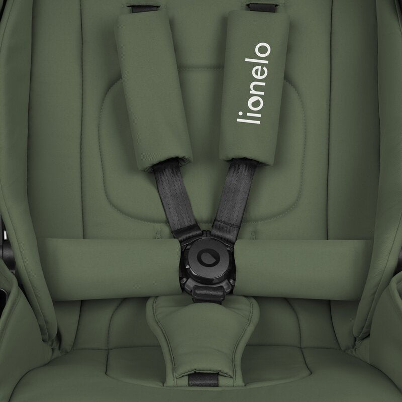 Carucior 3 in 1, Lionelo, Mika Plus, Cadru din aluminiu, Cu landou intarit si salteluta moale, Cu scoica auto testata ADAC, Reversibil, Cu sistem de ventilatie 3D, Cu accesorii, Pana la 22 kg, EN1888-1 EN1888-2 EN1466 ECE R129, Verde