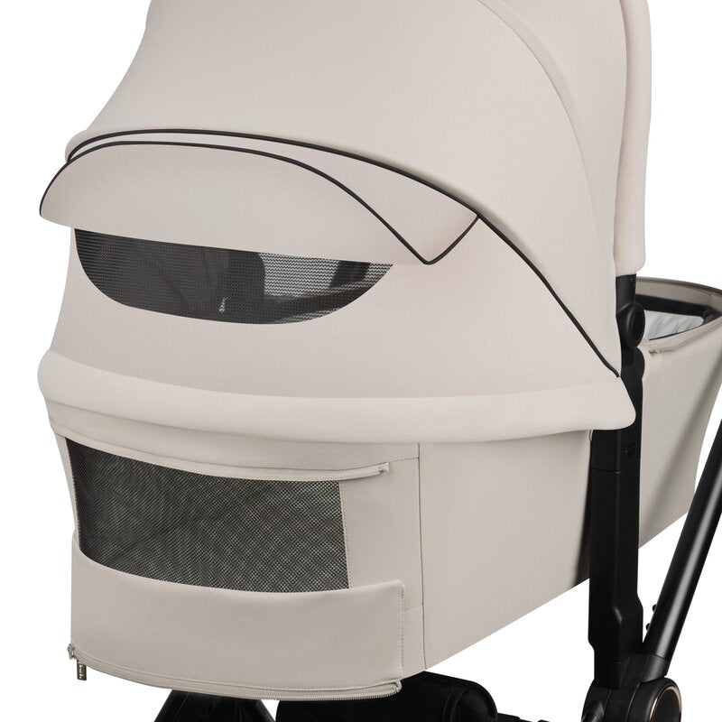 Carucior 3 in 1, Lionelo, Mika Plus, Cadru din aluminiu, Cu landou intarit si salteluta moale, Cu scoica auto testata ADAC, Reversibil, Cu sistem de ventilatie 3D, Cu accesorii, Pana la 22 kg, EN1888-1 EN1888-2 EN1466 ECE R129, Bej