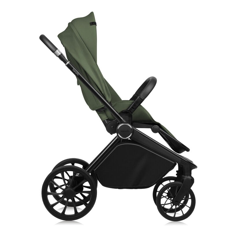 Carucior 3 in 1, Lionelo, Mika Plus, Cadru din aluminiu, Cu landou intarit si salteluta moale, Cu scoica auto testata ADAC, Reversibil, Cu sistem de ventilatie 3D, Cu accesorii, Pana la 22 kg, EN1888-1 EN1888-2 EN1466 ECE R129, Verde