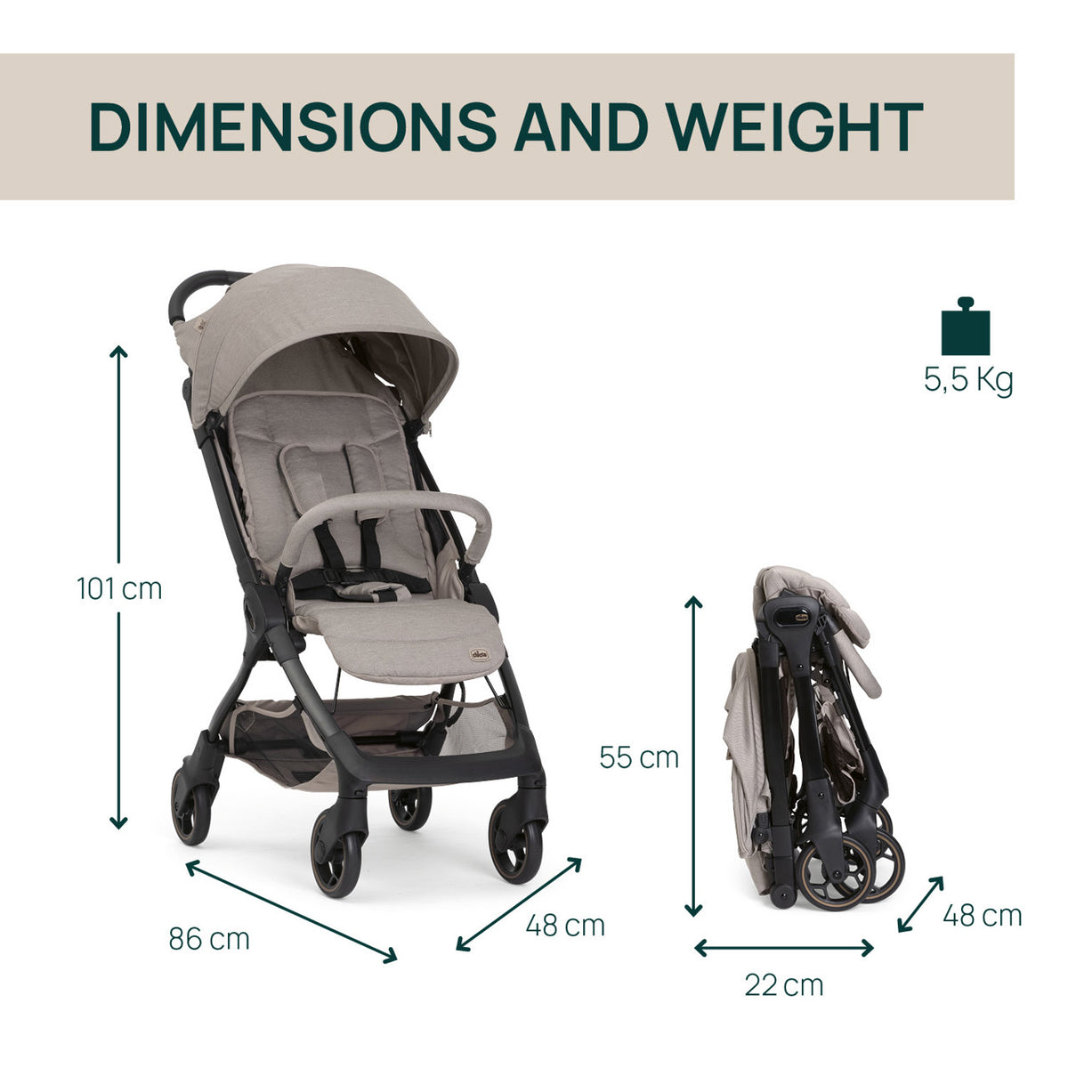 Carucior copii sport Chicco We 2, Sandshell, 0luni+ - gogobaby.ro