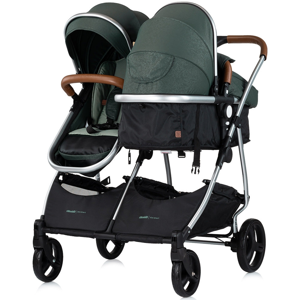 Carucior gemeni Chipolino Duo Smart 2 in 1 basil - gogobaby.ro