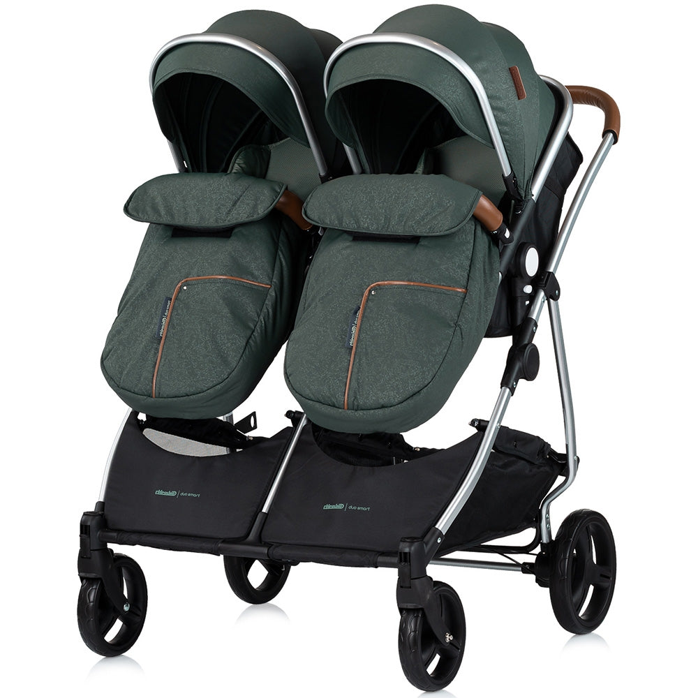 Carucior gemeni Chipolino Duo Smart 2 in 1 basil - gogobaby.ro