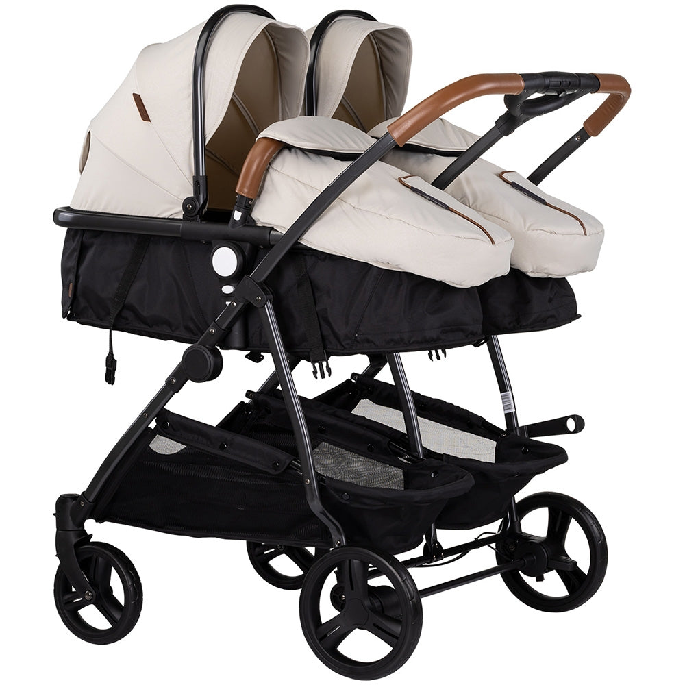 Carucior gemeni Chipolino Duo Smart 2 in 1 biscotta - gogobaby.ro