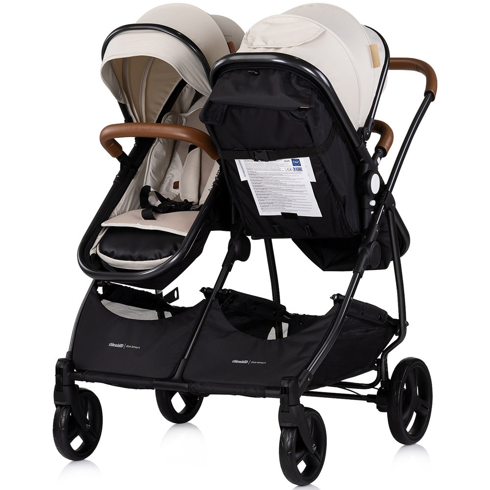 Carucior gemeni Chipolino Duo Smart 2 in 1 biscotta - gogobaby.ro