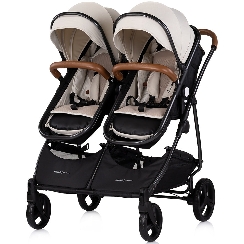 Carucior gemeni Chipolino Duo Smart 2 in 1 biscotta - gogobaby.ro
