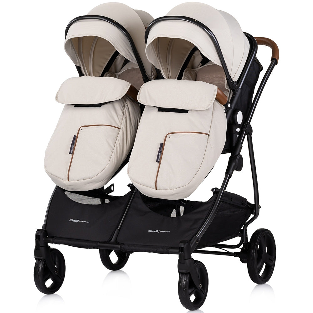 Carucior gemeni Chipolino Duo Smart 2 in 1 biscotta - gogobaby.ro