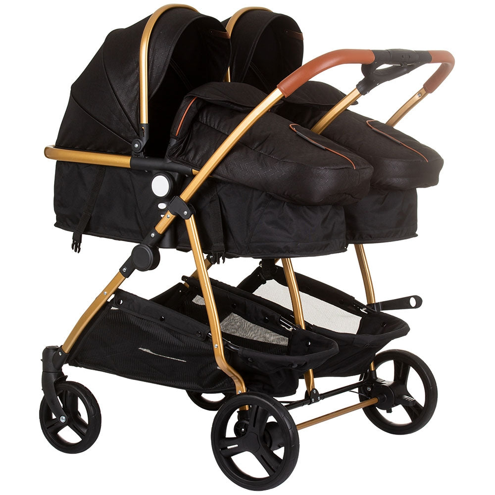 Carucior gemeni Chipolino Duo Smart 2 in 1 obsidian gold - gogobaby.ro