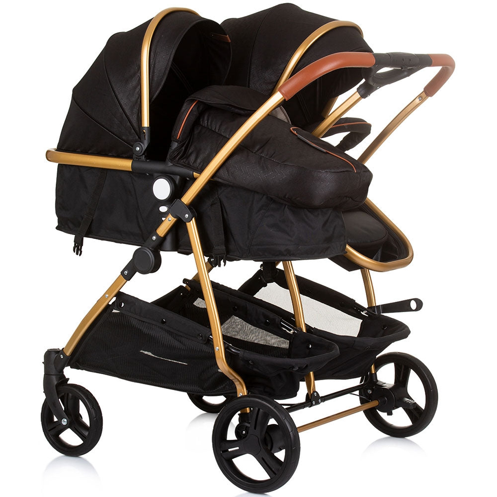 Carucior gemeni Chipolino Duo Smart 2 in 1 obsidian gold - gogobaby.ro