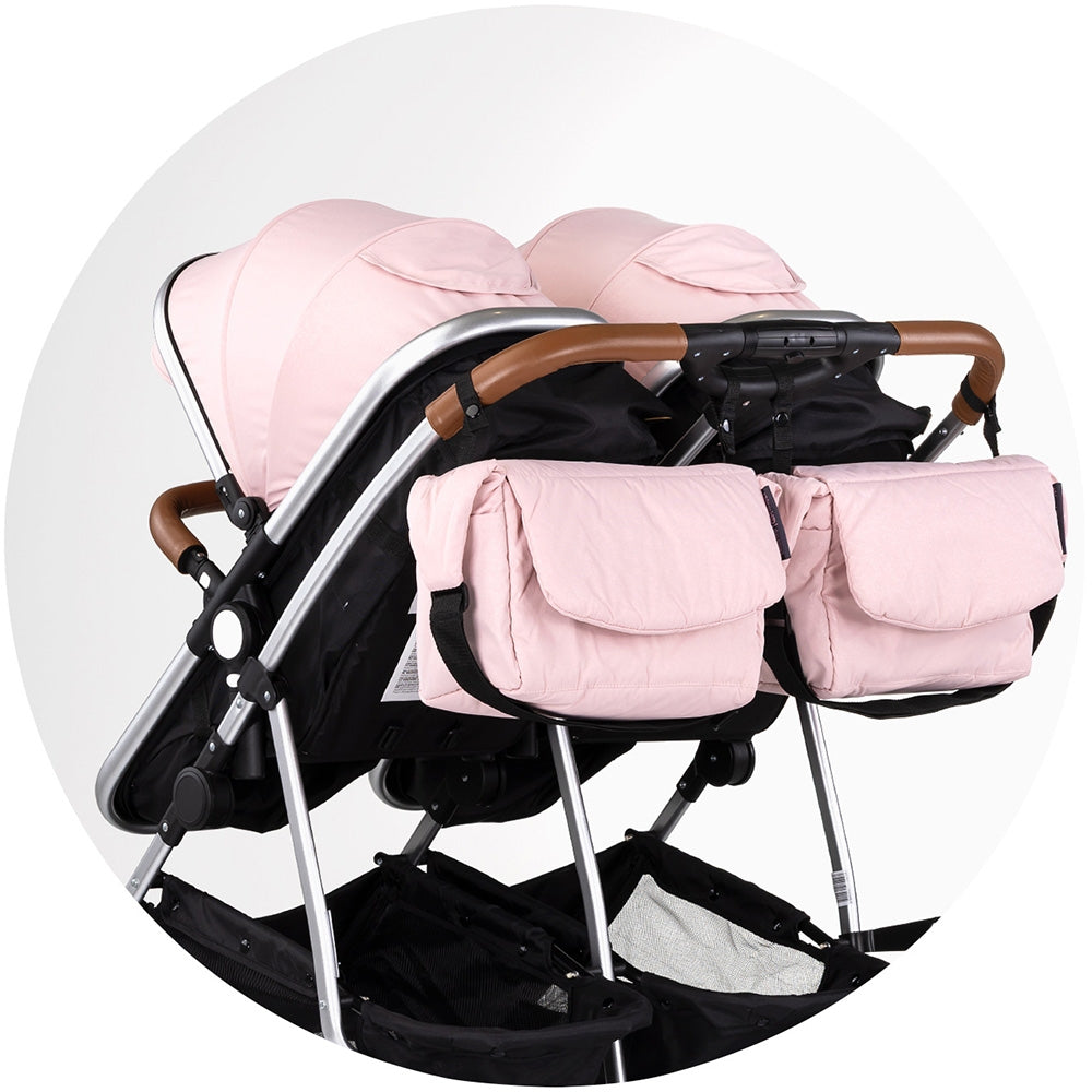 Carucior gemeni Chipolino Duo Smart 2 in 1 pink marshmallow - gogobaby.ro