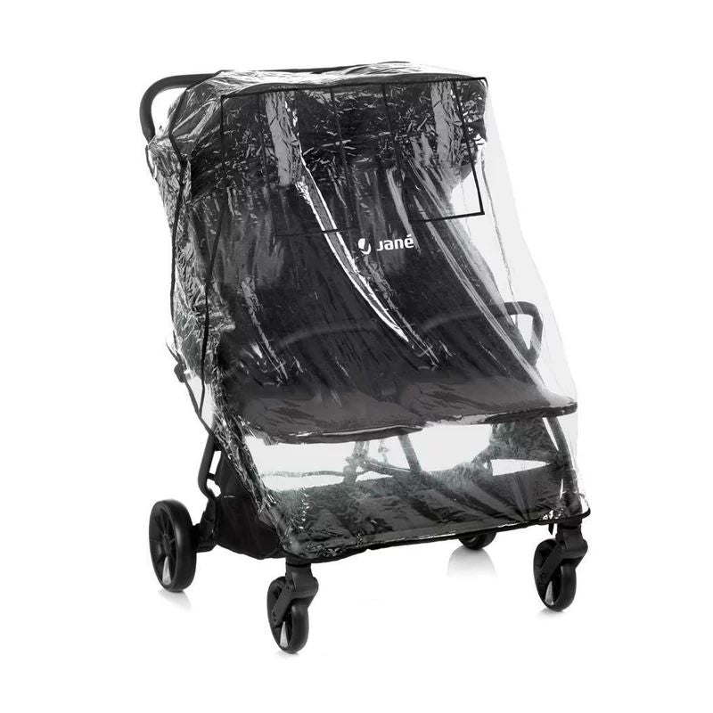 Carucior gemeni pliabil Twinside, Jane, Pliere rapida cu o mana, De la nastere pana la 22 Kg, Cu huse pentru ploaie, Spatare independente, Cu suspensii, Conform cu EN 1888-2:2018+A1:2023, Coal