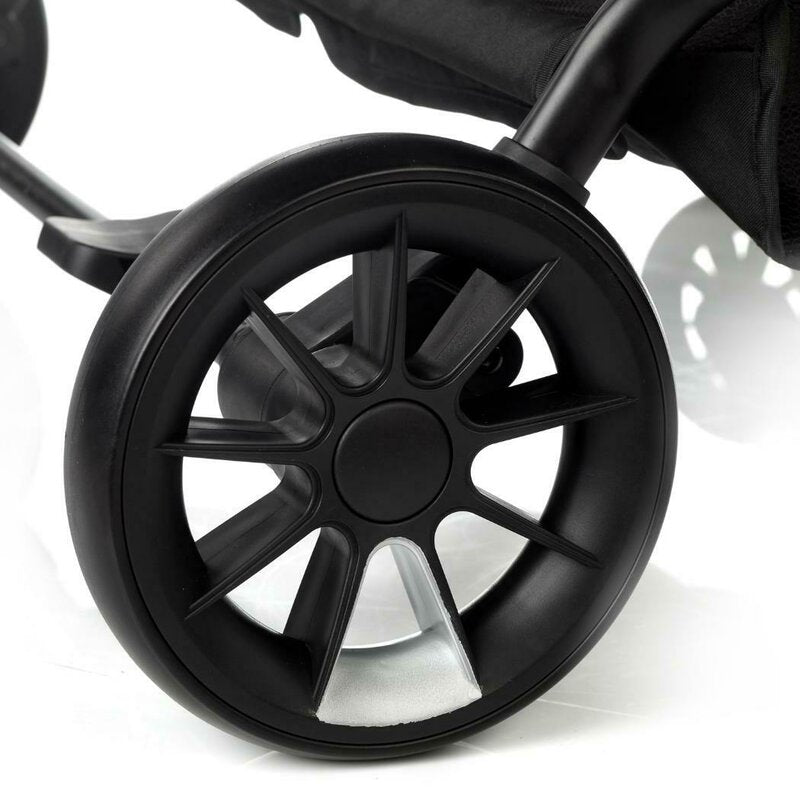 Carucior gemeni pliabil Twinside, Jane, Pliere rapida cu o mana, De la nastere pana la 22 Kg, Cu huse pentru ploaie, Spatare independente, Cu suspensii, Conform cu EN 1888-2:2018+A1:2023, Coal - gogobaby.ro