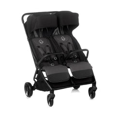 Carucior gemeni pliabil Twinside, Jane, Pliere rapida cu o mana, De la nastere pana la 22 Kg, Cu huse pentru ploaie, Spatare independente, Cu suspensii, Conform cu EN 1888-2:2018+A1:2023, Coal