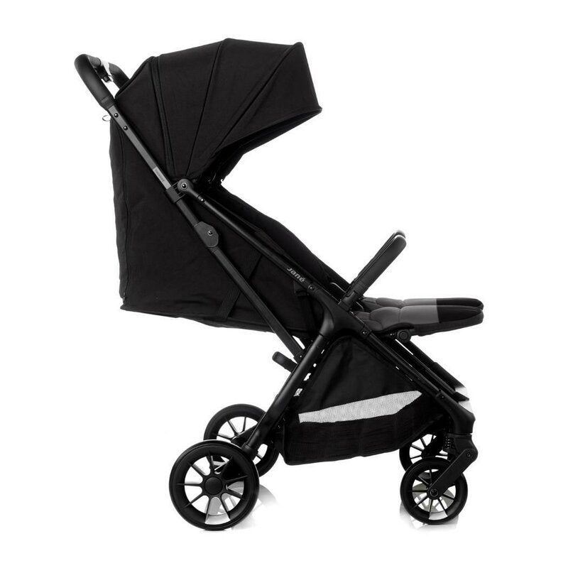Carucior gemeni pliabil Twinside, Jane, Pliere rapida cu o mana, De la nastere pana la 22 Kg, Cu huse pentru ploaie, Spatare independente, Cu suspensii, Conform cu EN 1888-2:2018+A1:2023, Coal - gogobaby.ro