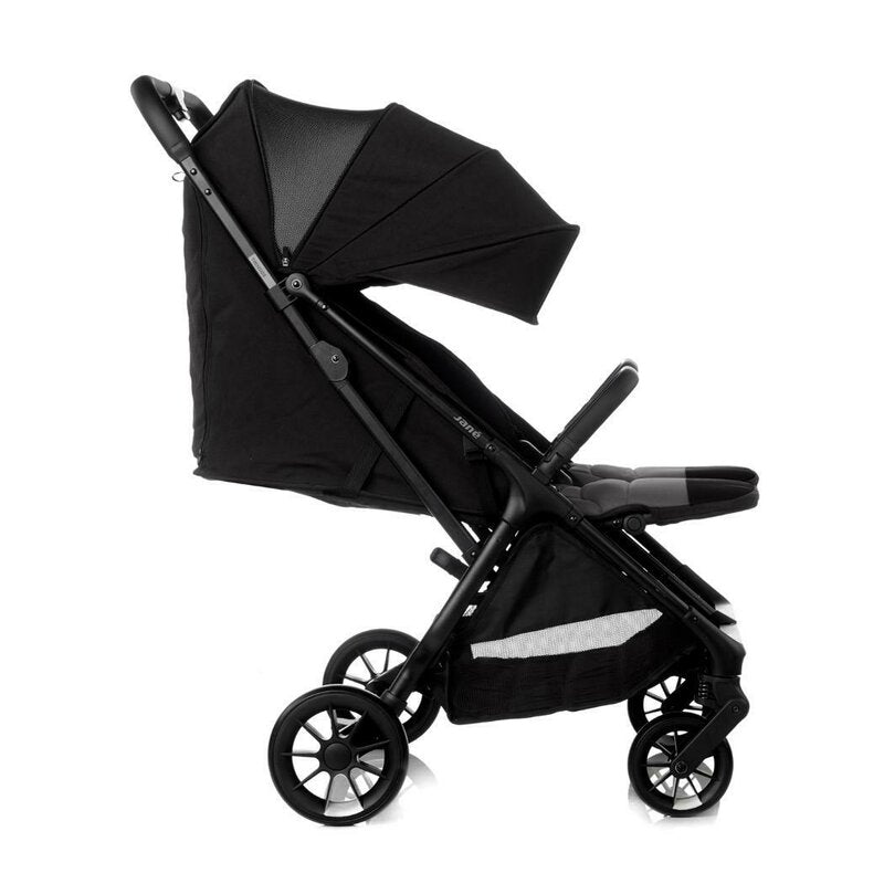 Carucior gemeni pliabil Twinside, Jane, Pliere rapida cu o mana, De la nastere pana la 22 Kg, Cu huse pentru ploaie, Spatare independente, Cu suspensii, Conform cu EN 1888-2:2018+A1:2023, Coal - gogobaby.ro