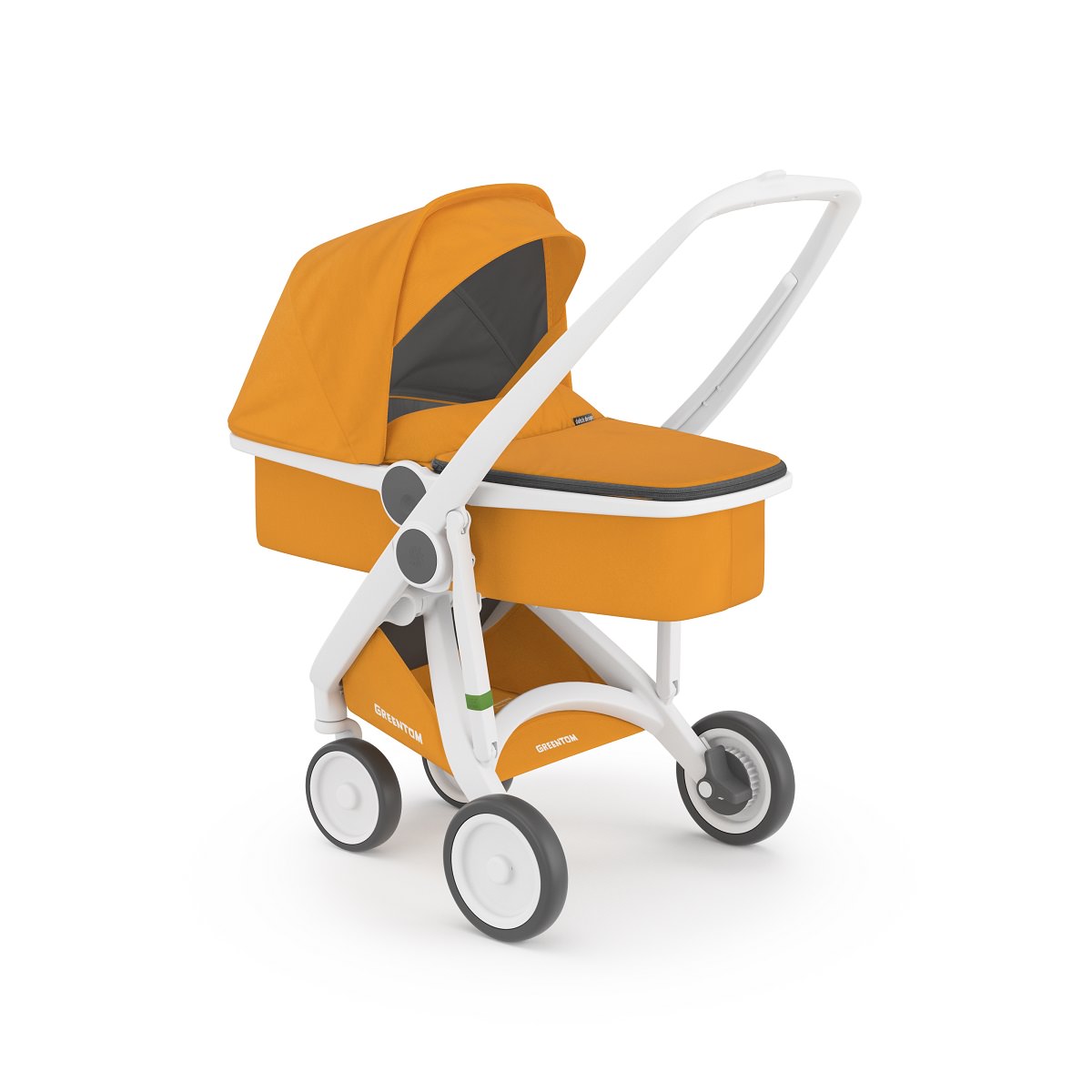 Carucior 2 In 1, Greentom, 100% Ecologic, White Sunflower - gogobaby.ro