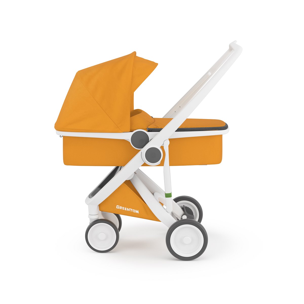 Carucior 2 In 1, Greentom, 100% Ecologic, White Sunflower - gogobaby.ro
