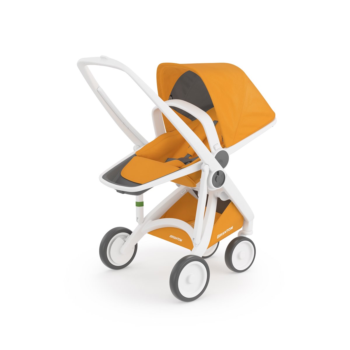 Carucior 2 In 1, Greentom, 100% Ecologic, White Sunflower - gogobaby.ro