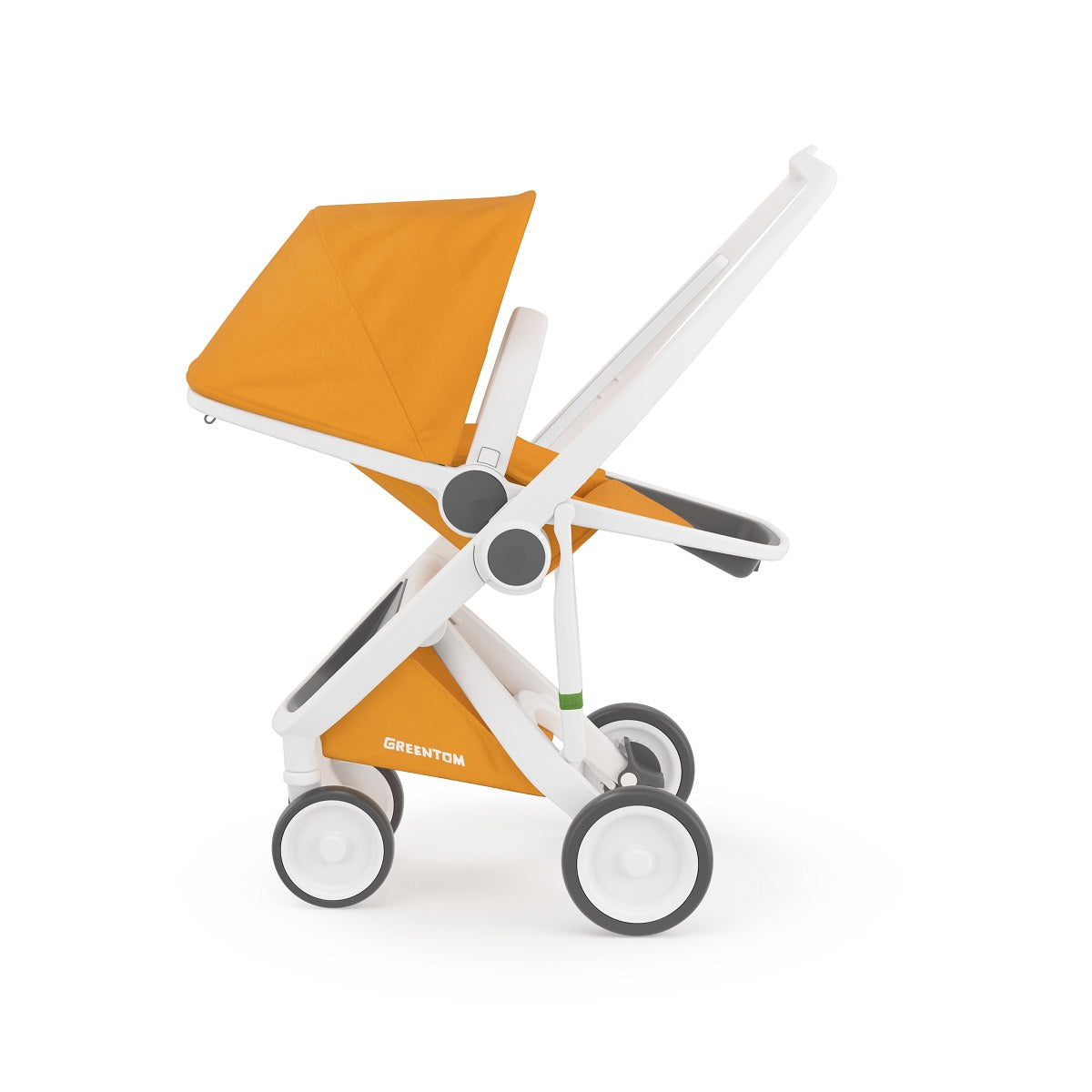 Carucior 2 In 1, Greentom, 100% Ecologic, White Sunflower - gogobaby.ro
