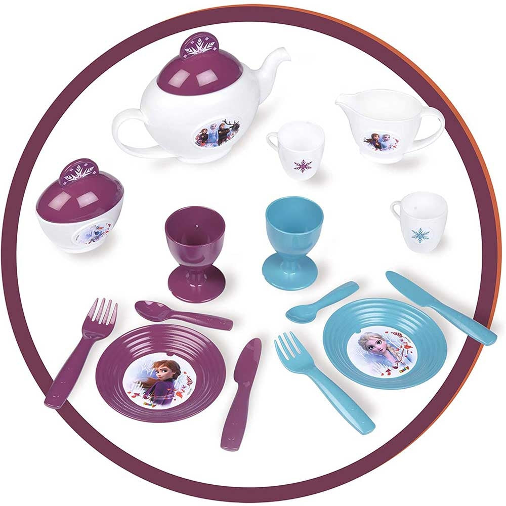 Carucior servire ceai Smoby Frozen 2 XL cu 17 accesorii - gogobaby.ro