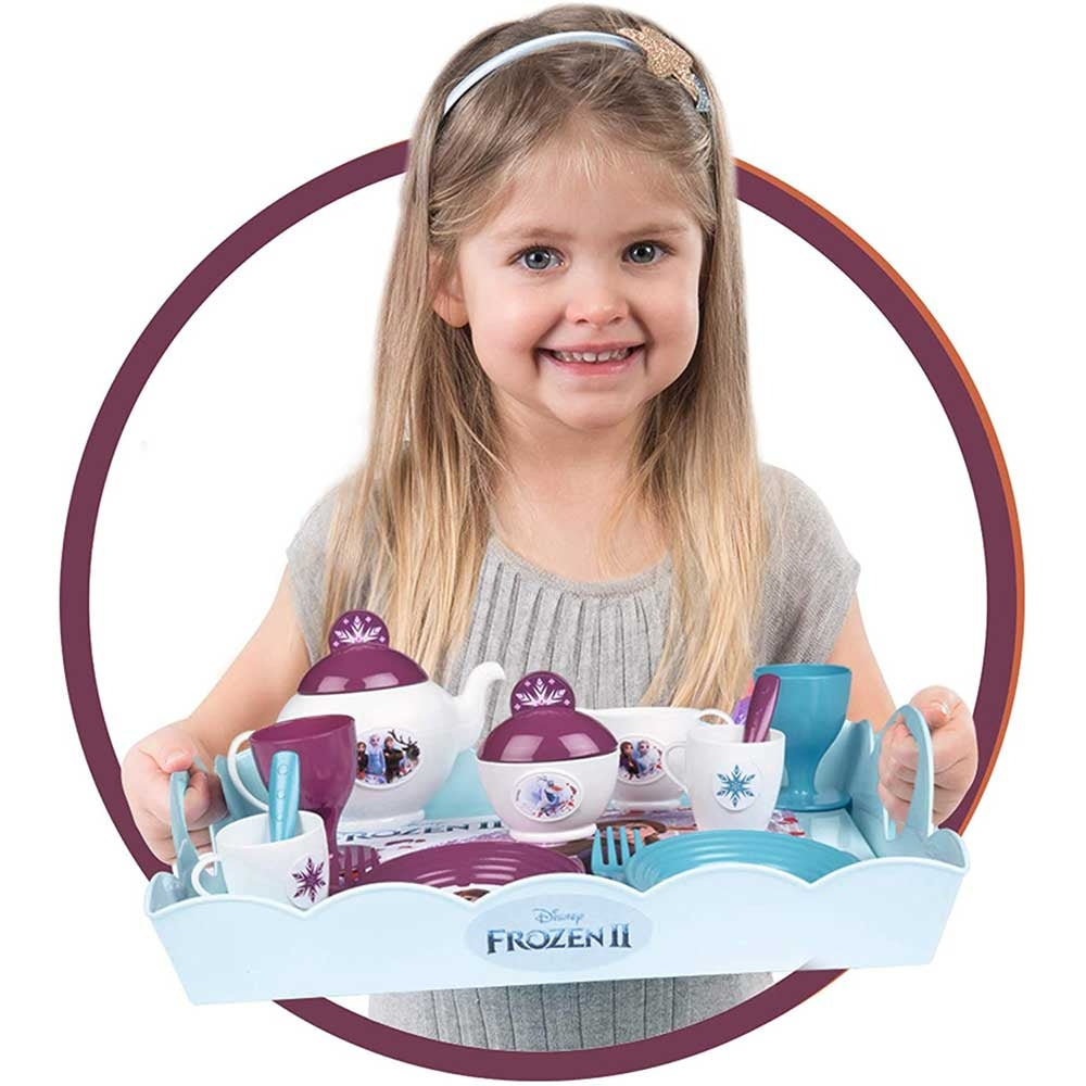 Carucior servire ceai Smoby Frozen 2 XL cu 17 accesorii - gogobaby.ro