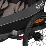 Carucior si remorca de bicicleta, Lionelo, Cama, Multifunctional, Pentru 1 sau 2 copii, Cu sistem de absorbtie a socurilor SIQ, Geamuri cu protectie solara, Gri