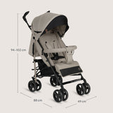 Carucior sport compact, Lionelo, Irma, Spatar ajustabil in 4 pozitii, Suport picioare reglabil, Manere rotative, Pliere tip umbrela, 6- 36 luni, Pana la 15 kg, Conform cu EN1888-1:2018, Bej