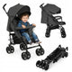Carucior sport compact, Lionelo, Irma, Spatar ajustabil in 4 pozitii, Suport picioare reglabil, Manere rotative, Pliere tip umbrela, 6- 36 luni, Pana la 15 kg, Conform cu EN1888-1:2018, Gri inchis