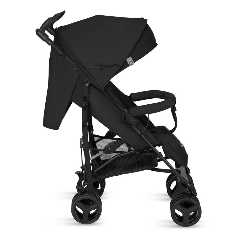 Carucior sport compact, Lionelo, Irma, Spatar ajustabil in 4 pozitii, Suport picioare reglabil, Manere rotative, Pliere tip umbrela, 6- 36 luni, Pana la 15 kg, Conform cu EN1888-1:2018, Negru Onyx