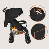 Carucior sport compact, Lionelo, Irma, Spatar ajustabil in 4 pozitii, Suport picioare reglabil, Manere rotative, Pliere tip umbrela, 6- 36 luni, Pana la 15 kg, Conform cu EN1888-1:2018, Negru Onyx