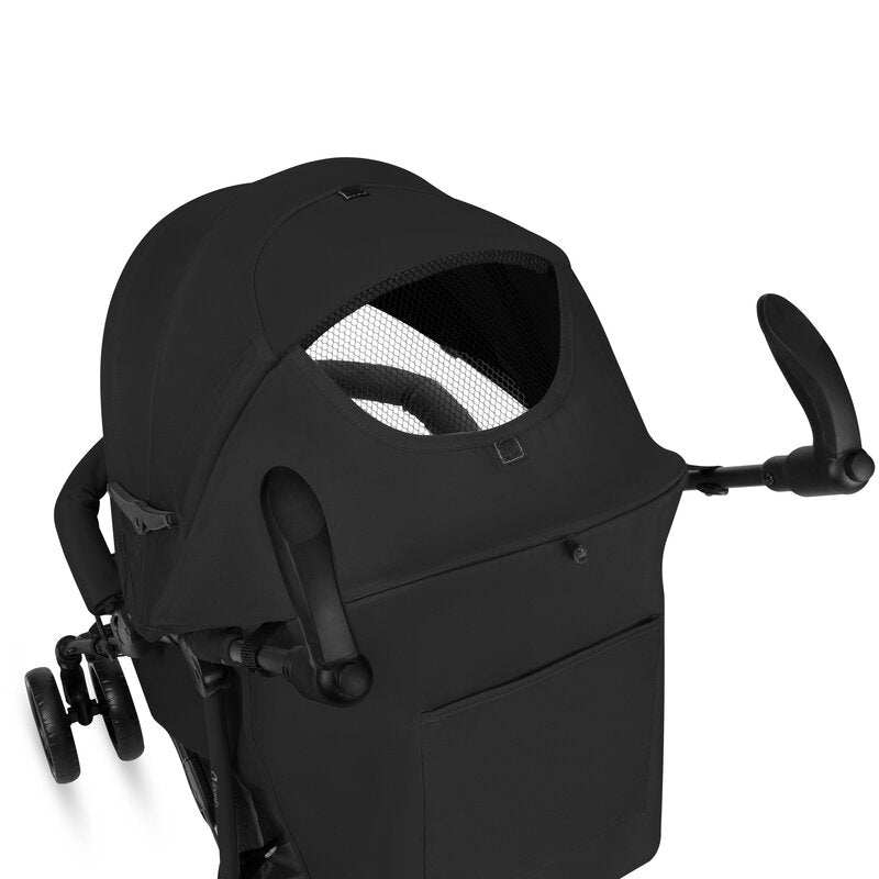 Carucior sport compact, Lionelo, Irma, Spatar ajustabil in 4 pozitii, Suport picioare reglabil, Manere rotative, Pliere tip umbrela, 6- 36 luni, Pana la 15 kg, Conform cu EN1888-1:2018, Negru Onyx