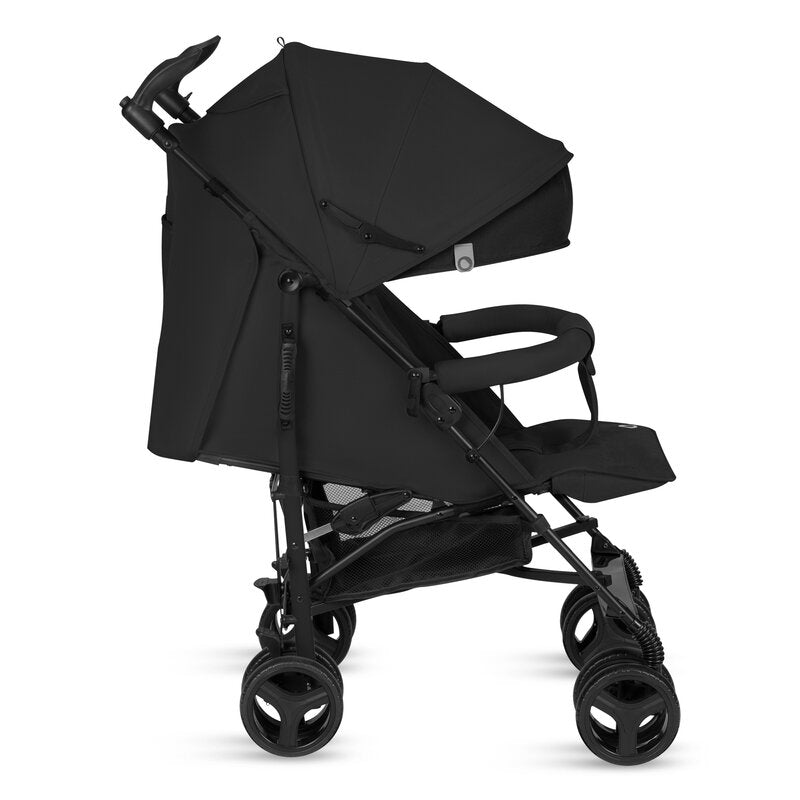 Carucior sport compact, Lionelo, Irma, Spatar ajustabil in 4 pozitii, Suport picioare reglabil, Manere rotative, Pliere tip umbrela, 6- 36 luni, Pana la 15 kg, Conform cu EN1888-1:2018, Negru Onyx