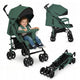 Carucior sport compact, Lionelo, Irma, Spatar ajustabil in 4 pozitii, Suport picioare reglabil, Manere rotative, Pliere tip umbrela, 6- 36 luni, Pana la 15 kg, Conform cu EN1888-1:2018, Verde smarald