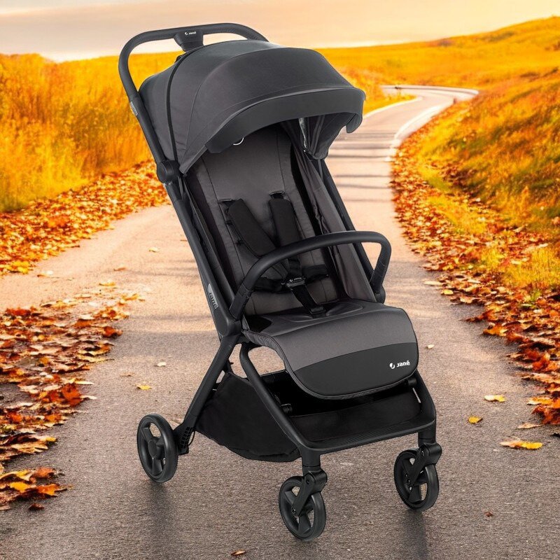 Carucior sport, Jane, Clap, Sistem compact de pliere care permite transportul caruciorului la bordul aeronavei, Cadru din aluminium, De la nastere pana la 26Kg, Conform cu standardul european EN 1888-2:2018+A1:2023, Coal - gogobaby.ro