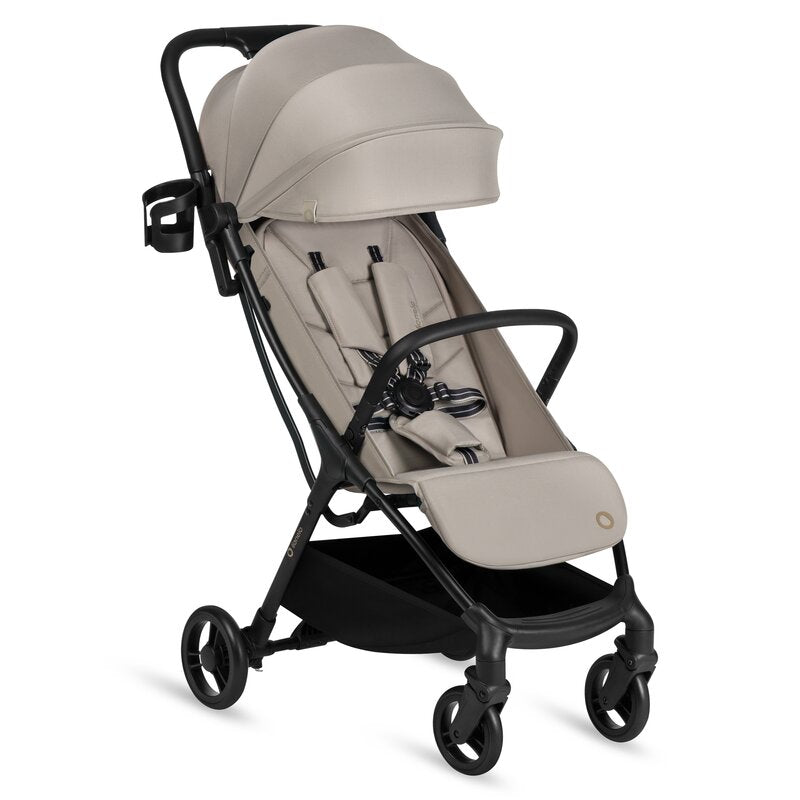 Carucior sport, Lionelo, Agia, 7.3 kg, Ultracompact, Pliere rapida cu o mana, Suport pentru biberon inclus, Sezutul lat si confortabil, 6-48 luni, Sustine 22 kg, Bej