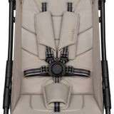Carucior sport, Lionelo, Agia, 7.3 kg, Ultracompact, Pliere rapida cu o mana, Suport pentru biberon inclus, Sezutul lat si confortabil, 6-48 luni, Sustine 22 kg, Bej
