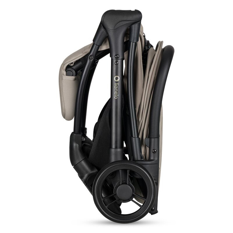 Carucior sport, Lionelo, Agia, 7.3 kg, Ultracompact, Pliere rapida cu o mana, Suport pentru biberon inclus, Sezutul lat si confortabil, 6-48 luni, Sustine 22 kg, Bej