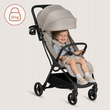 Carucior sport, Lionelo, Agia, 7.3 kg, Ultracompact, Pliere rapida cu o mana, Suport pentru biberon inclus, Sezutul lat si confortabil, 6-48 luni, Sustine 22 kg, Bej