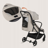 Carucior sport, Lionelo, Agia, 7.3 kg, Ultracompact, Pliere rapida cu o mana, Suport pentru biberon inclus, Sezutul lat si confortabil, 6-48 luni, Sustine 22 kg, Bej