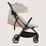 Carucior sport, Lionelo, Agia, 7.3 kg, Ultracompact, Pliere rapida cu o mana, Suport pentru biberon inclus, Sezutul lat si confortabil, 6-48 luni, Sustine 22 kg, Bej