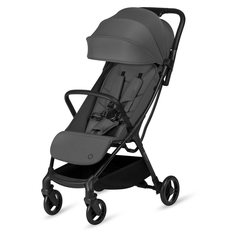 Carucior sport, Lionelo, Agia, 7.3 kg, Ultracompact, Pliere rapida cu o mana, Suport pentru biberon inclus, Sezutul lat si confortabil, 6-48 luni, Sustine 22 kg, Gri